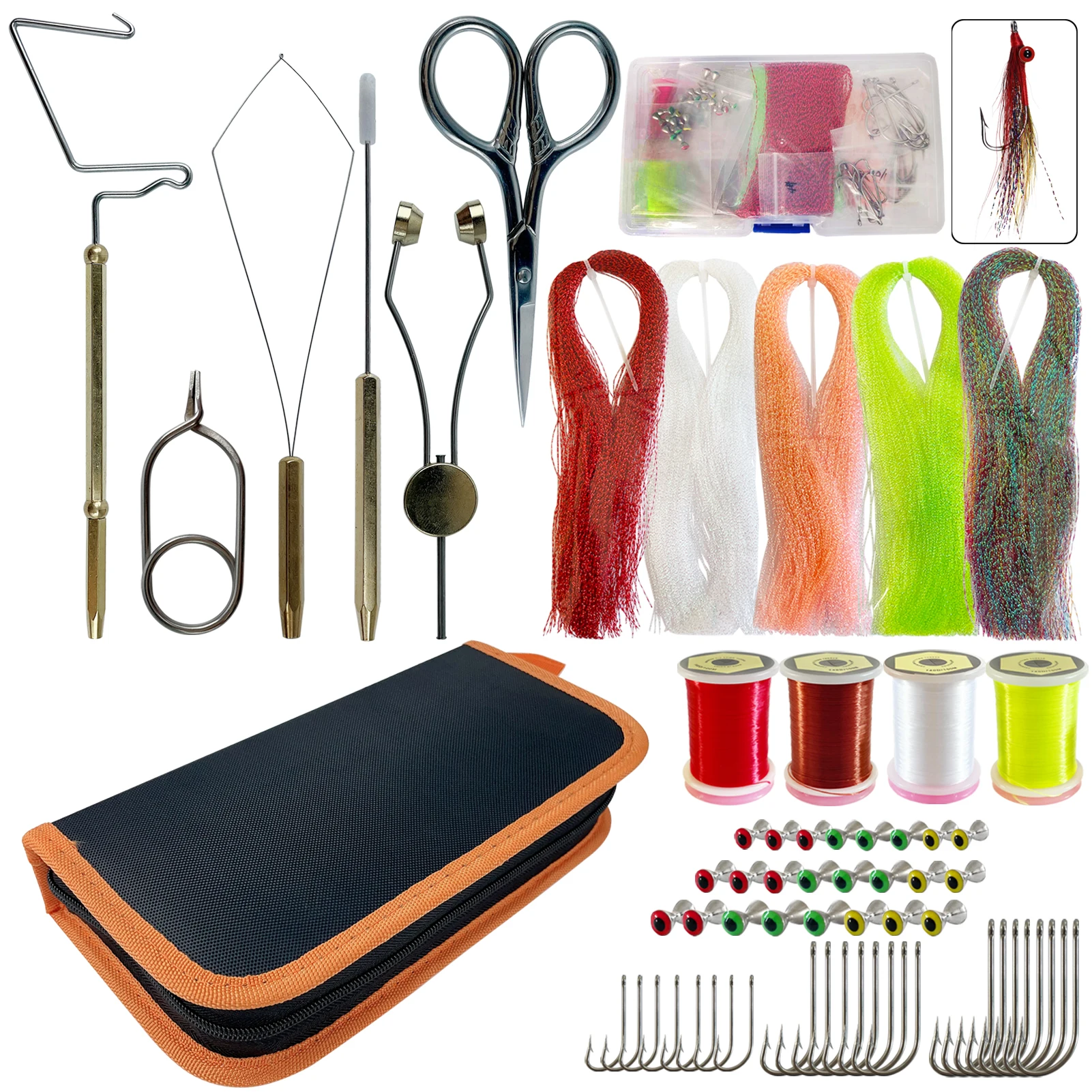 FREE FISHER 65pcs Fishing Flies Tying Tool Kit Bag,DIY Fly Fishing Flies Baits,Assorted Dumbbell Eyes,Making Fly Hooks Materials
FREE FISHER 65pcs Fishing Flies Tying Tool Kit Bag,DIY Fly Fishing Flies Baits,Assorted Dumbbell Eyes,Making Fly Hooks Materials