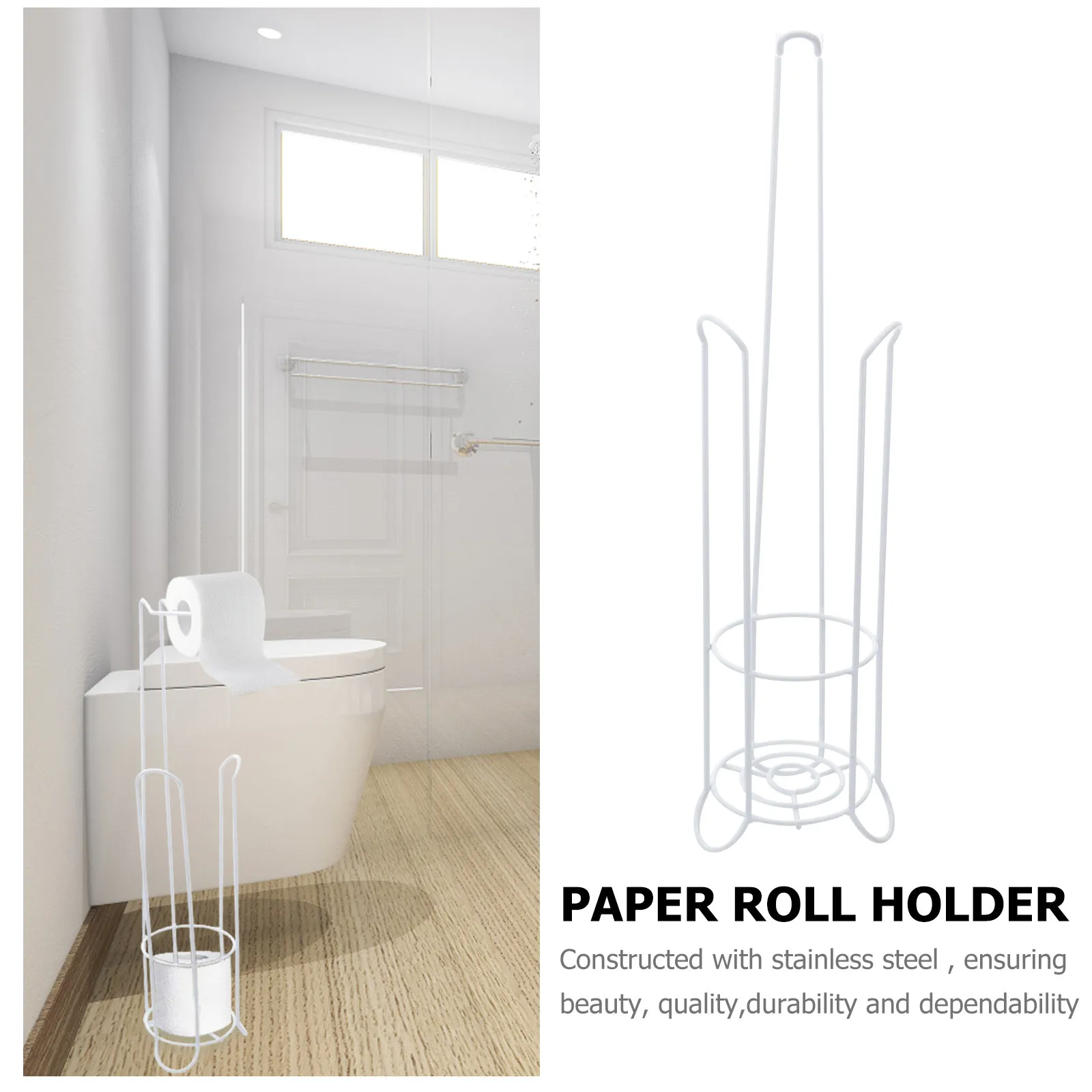 Stainless Steel Paper Roll Holder Stand Tissue Storage Rack For Bathroom Modern Minimalist Design Smooth Edge
Stainless Steel Paper Roll Holder Stand Tissue Storage Rack For Bathroom Modern Minimalist Design Smooth Edge