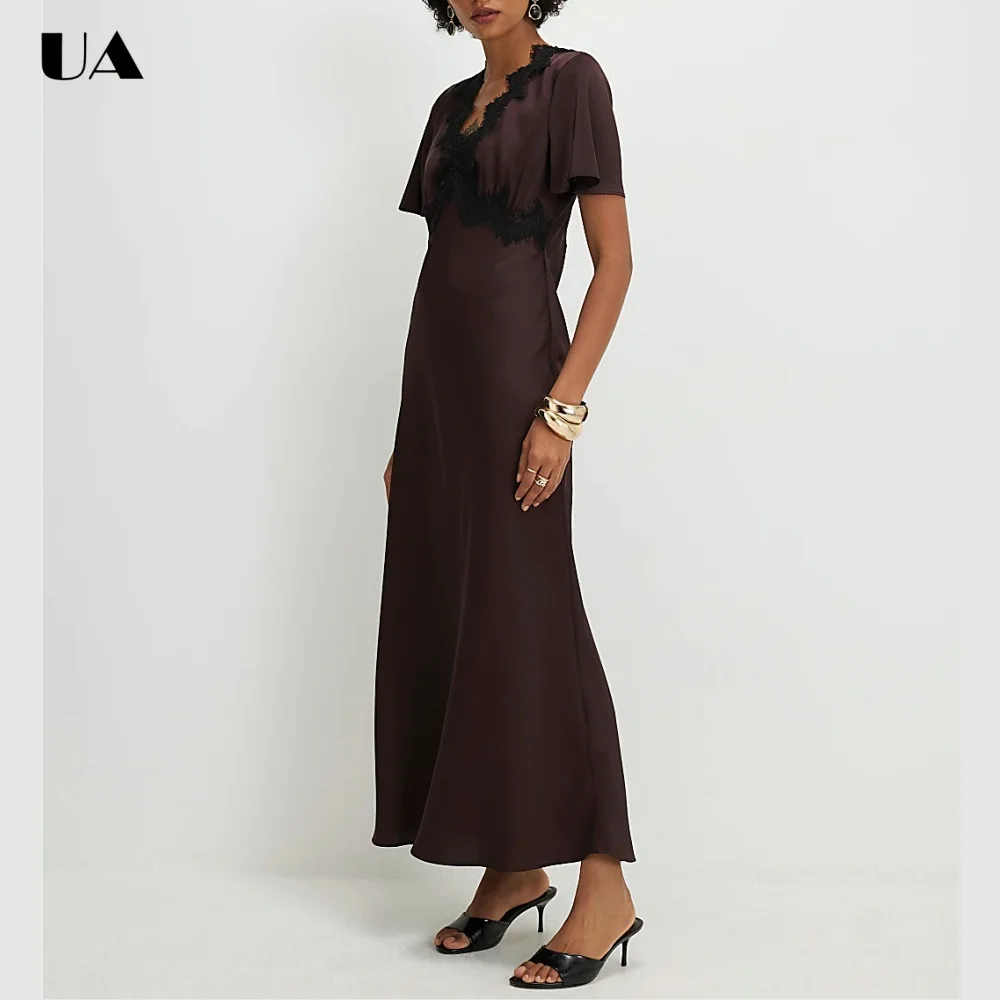 ULBYANRY Customized Satin Lace Appliques Prom Dresses for Women, Elegant V-neck Evening Dress, Vinatge Short Sleeve Party Dress
ULBYANRY Customized Satin Lace Appliques Prom Dresses for Women, Elegant V-neck Evening Dress, Vinatge Short Sleeve Party Dress