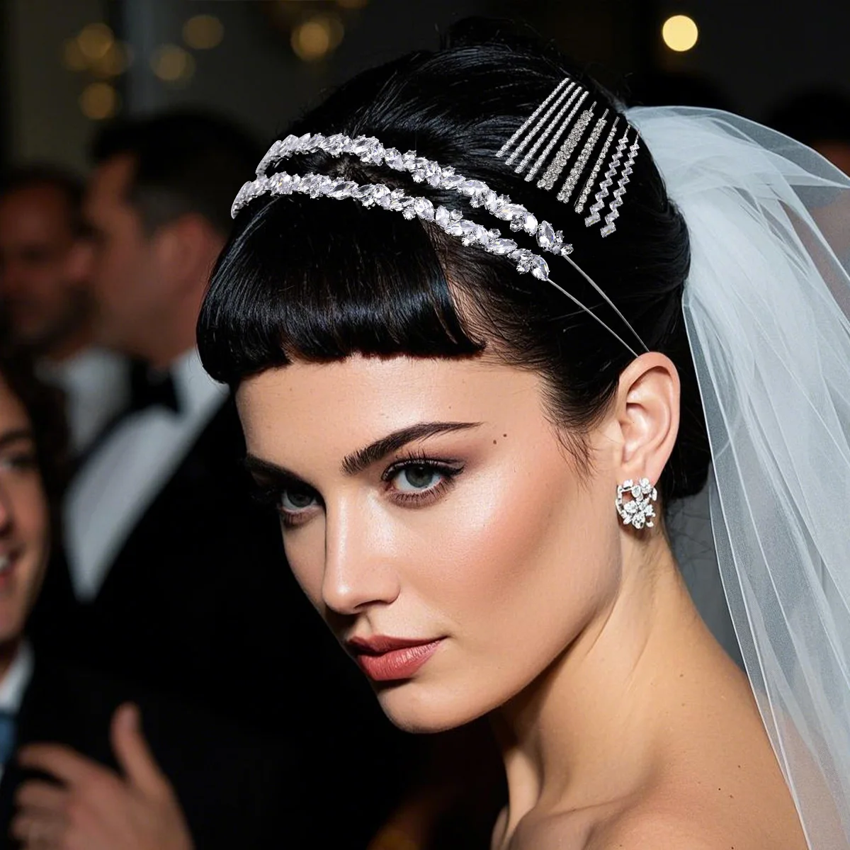 Trendy Hair Jewelry Set For Women Simple Zirconia Hair Bands Sparkling Crystal Hair Clips Festive Party Wedding Hair Accessories
Trendy Hair Jewelry Set For Women Simple Zirconia Hair Bands Sparkling Crystal Hair Clips Festive Party Wedding Hair Accessories