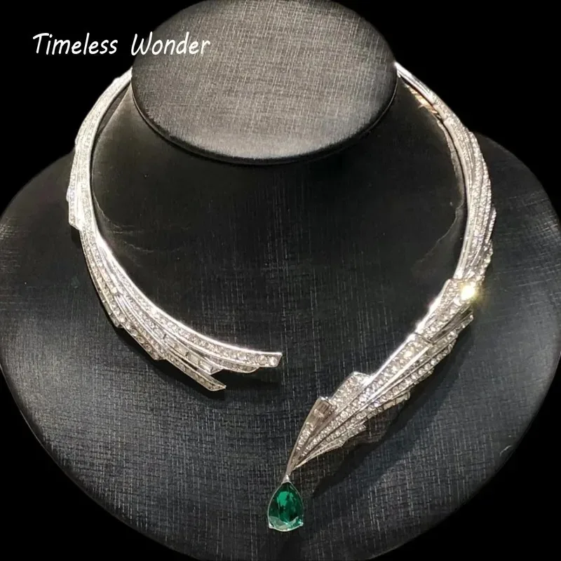 Timeless Wonder Fancy Crystal Zircon Geo Torque Necklace for Women Designer Jewelry Goth Runway Trendy Art Deco Vintage 4526
Timeless Wonder Fancy Crystal Zircon Geo Torque Necklace for Women Designer Jewelry Goth Runway Trendy Art Deco Vintage 4526