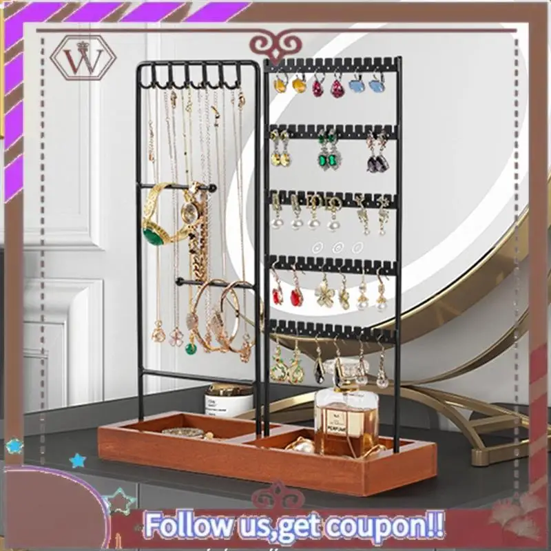 (New)-Earrings Hanger Iron Stand 5 Tier Earrings Rack With Wooden Base For Earrings Necklaces Bracelets Rings
(New)-Earrings Hanger Iron Stand 5 Tier Earrings Rack With Wooden Base For Earrings Necklaces Bracelets Rings