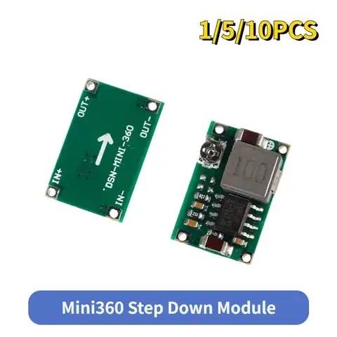1/5/10 Uds Mini360 DC-DC convertidor módulo de fuente de alimentación reductor 4,75-23V a 1-17V 340Khz Mini-360 ultrapequeño