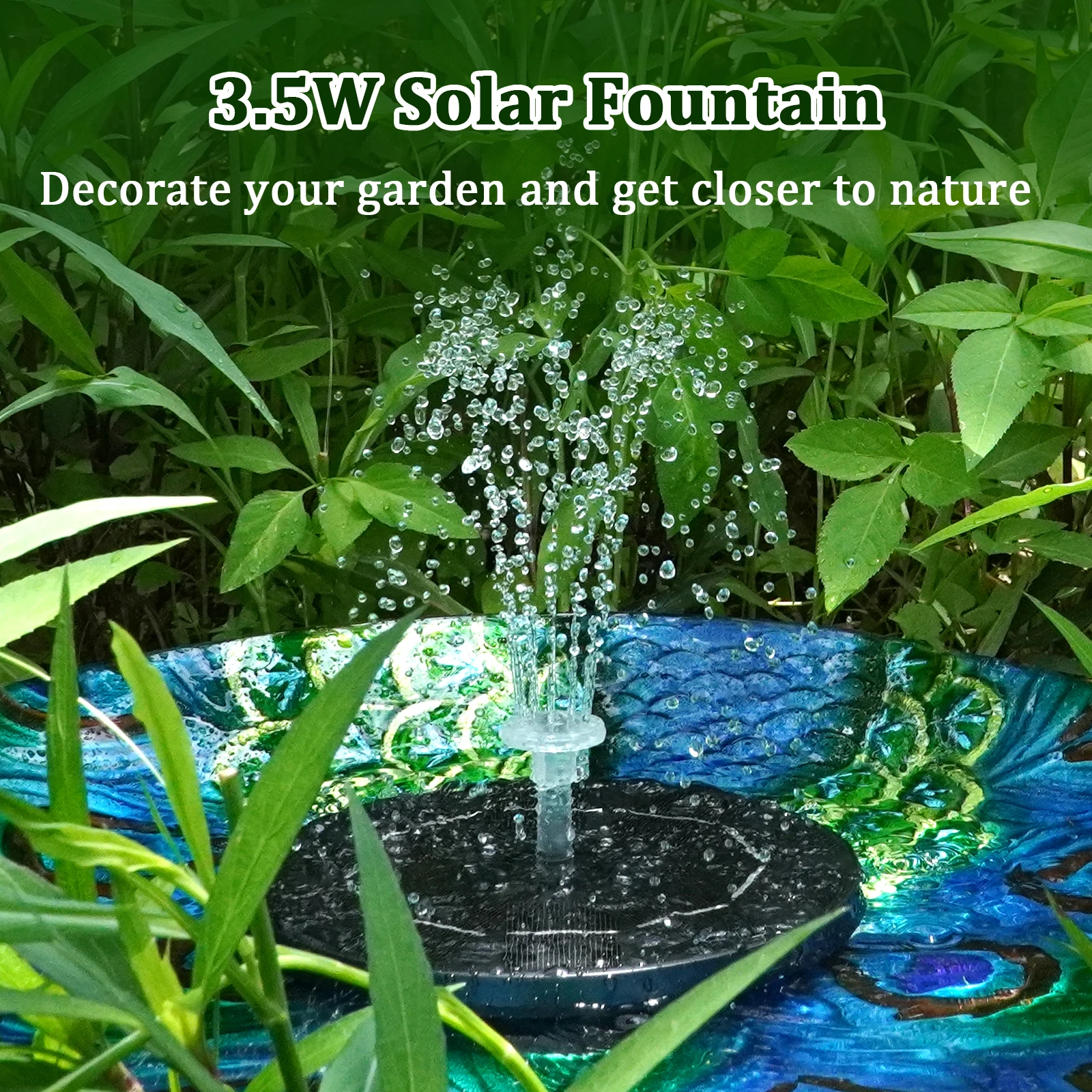 1pc 3.5w Solar Bird Bath Fountain Pump - Pond Fountain Pump - 3.5w with LED Lights - 3000mAh Battery - for Gardens, Ponds
1pc 3.5w Solar Bird Bath Fountain Pump - Pond Fountain Pump - 3.5w with LED Lights - 3000mAh Battery - for Gardens, Ponds