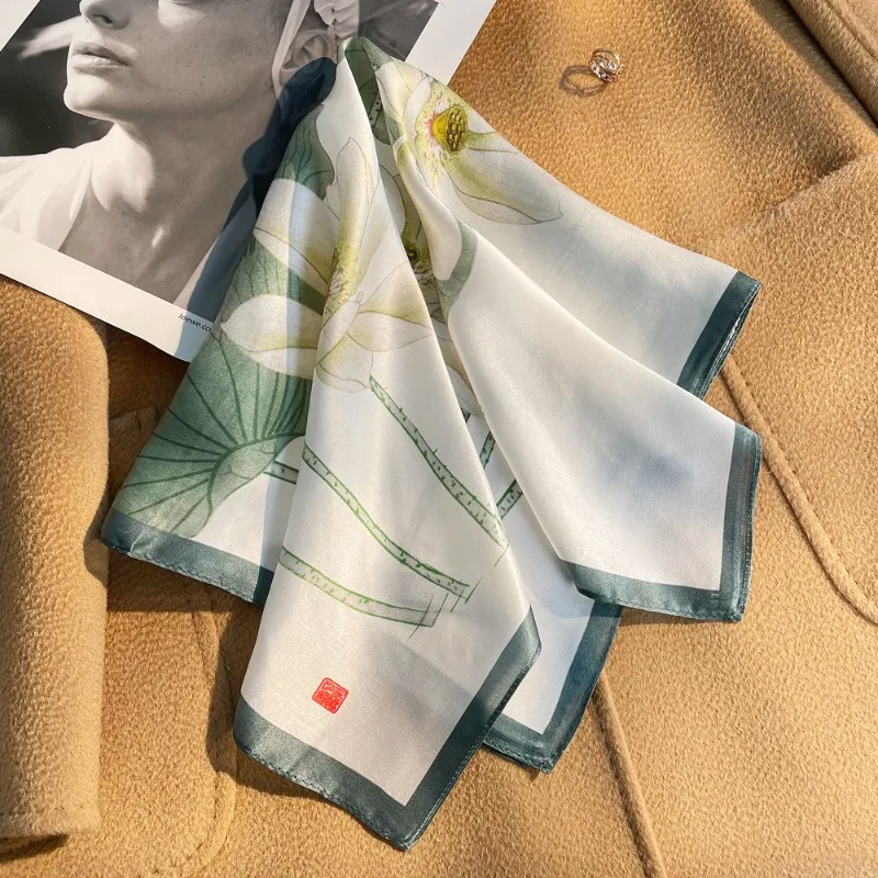 100% Mulberry Silk Elegant Lotus Pattern Satin Scarf Square Lightweight Multi-use Neck Scarves for Women Daily Casual Party Gift
100% Mulberry Silk Elegant Lotus Pattern Satin Scarf Square Lightweight Multi-use Neck Scarves for Women Daily Casual Party Gift