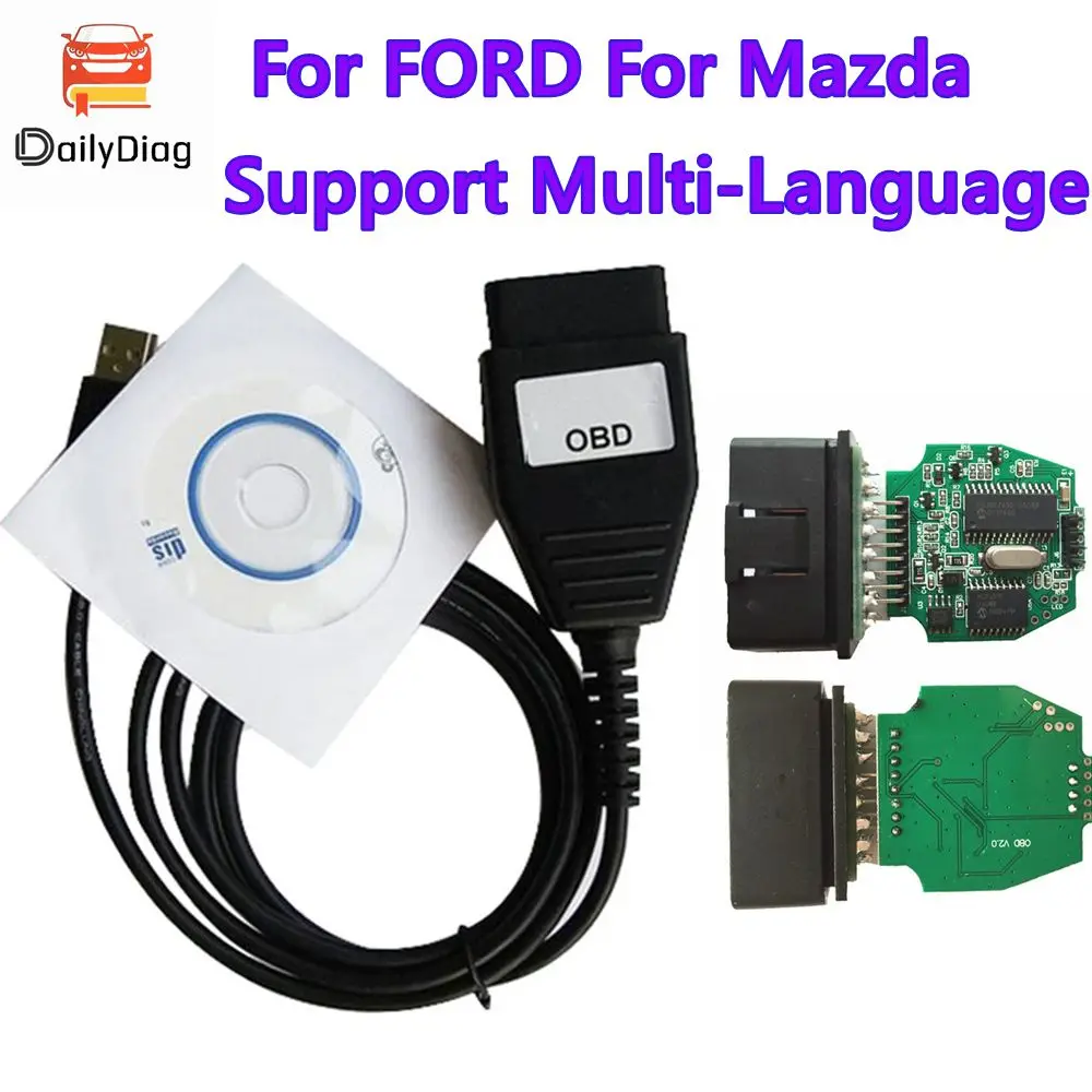 OBD Diagnostic Cable For Ford OBD Diagnostic Interface for FOCOM USB Cable Support Multi-Language For Mazda Stable Version