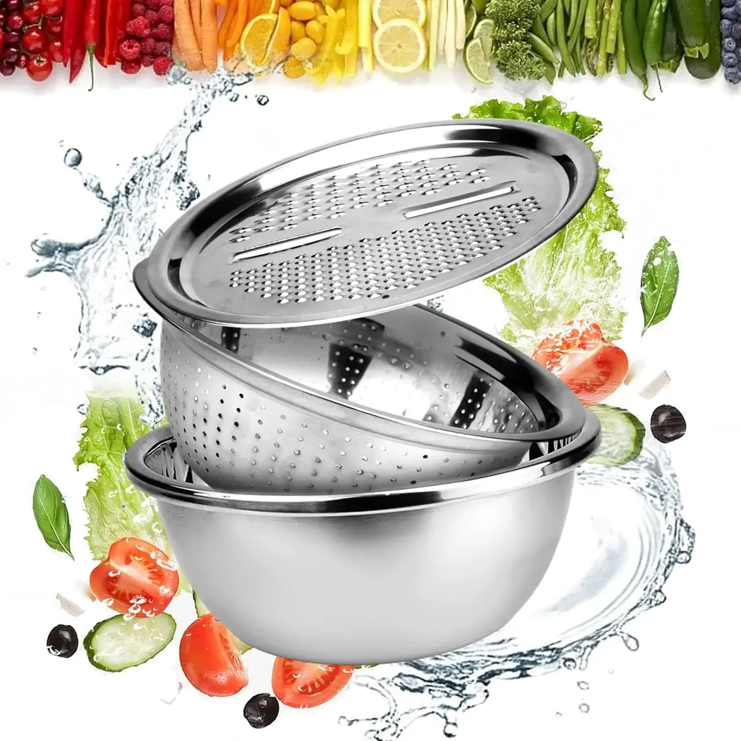 Multi Function Slicer, Fruit and Vegetable Shredding Bowl ,Multifunctional Stainless Steel Sink Drainer Basket for Kitchen
Multi Function Slicer, Fruit and Vegetable Shredding Bowl ,Multifunctional Stainless Steel Sink Drainer Basket for Kitchen