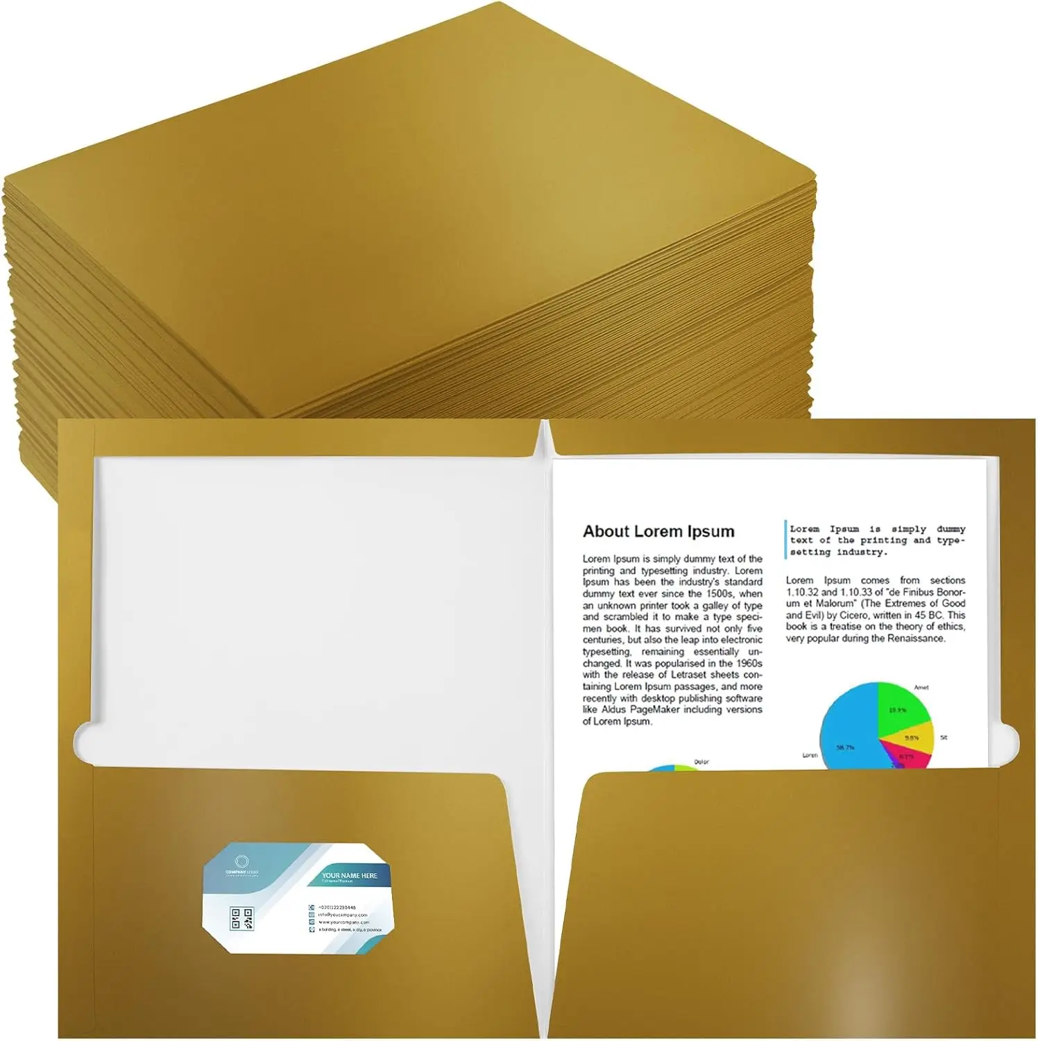 100 Pack Pocket Folders with 2 Pockets Glossy Laminated Paper for School Office Letter Size Gold
100 Pack Pocket Folders with 2 Pockets Glossy Laminated Paper for School Office Letter Size Gold