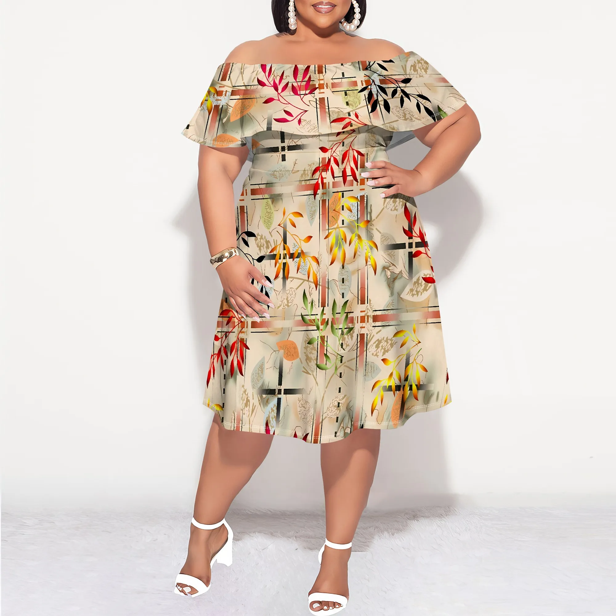 Plus Size Off Shoulder Abstract Floral Dress Women Summer Lightweight Mini Dress
Plus Size Off Shoulder Abstract Floral Dress Women Summer Lightweight Mini Dress