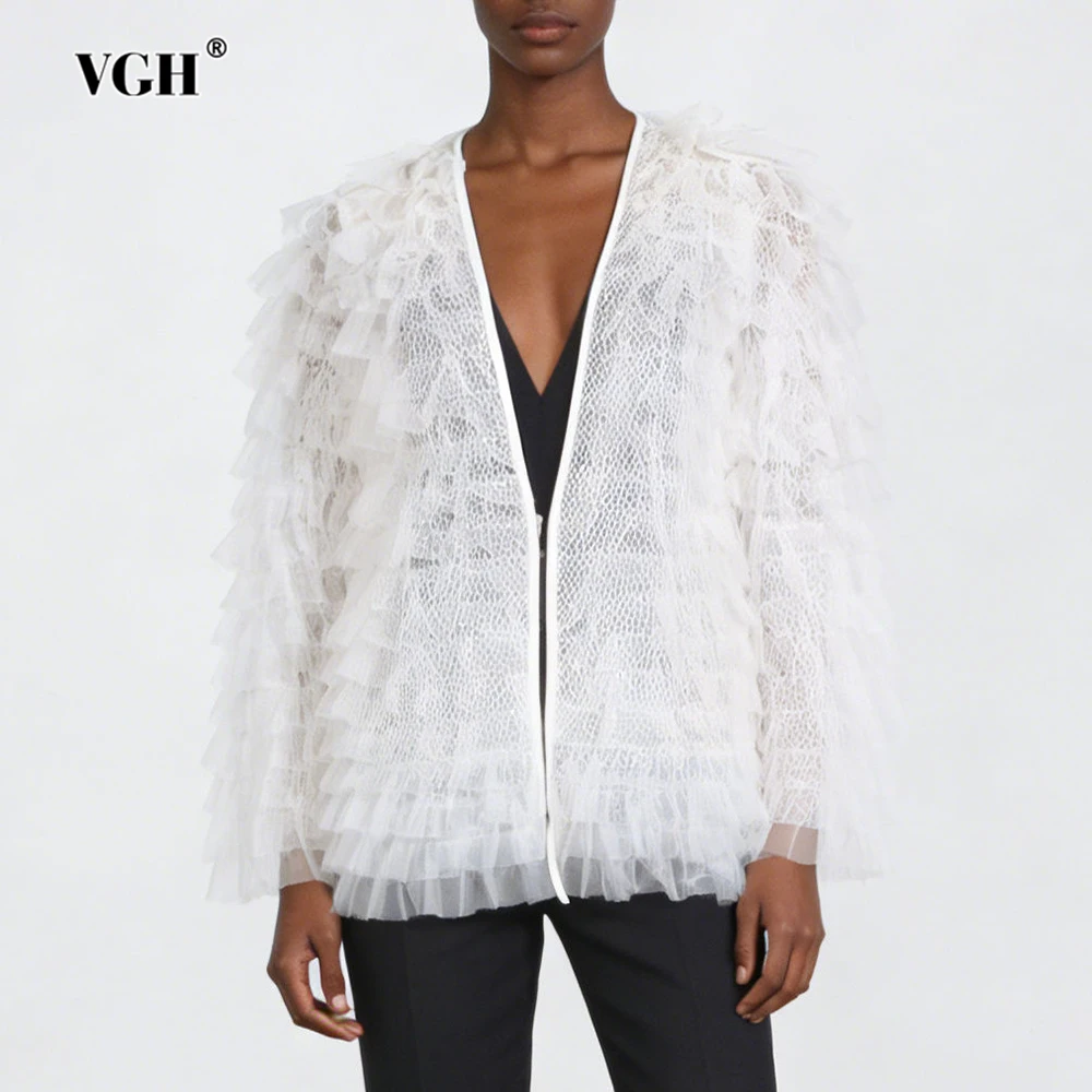 VGH однотонные утягивающие сетчатые дизайнерские куртки Sense для женщин с v-образным вырезом и длинными рукавами, летние темпераментные шорты со складками, женский модный стиль
VGH однотонные утягивающие сетчатые дизайнерские куртки Sense для женщин с v-образным вырезом и длинными рукавами, летние темпераментные шорты со складками, женский модный стиль