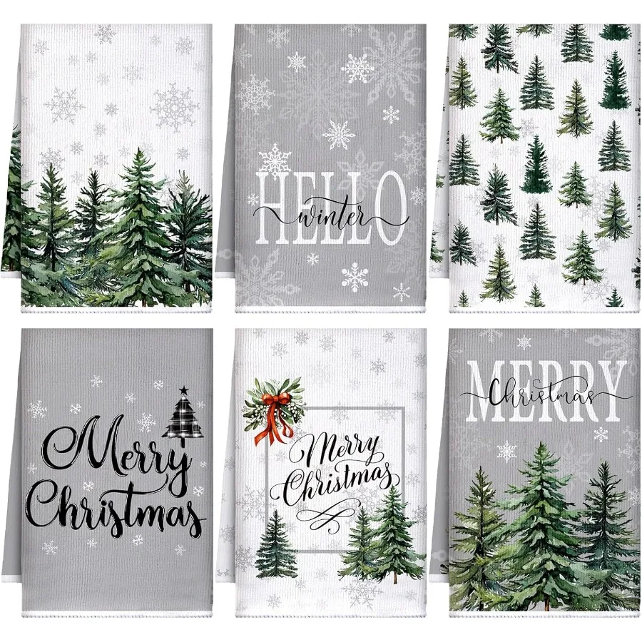 6 Pcs Hello Winter Kitchen Towels Merry Christmas Hand Towels Snow and Tree Decorative Holiday Themed Design Bathroom Tea Dish
6 Pcs Hello Winter Kitchen Towels Merry Christmas Hand Towels Snow and Tree Decorative Holiday Themed Design Bathroom Tea Dish
