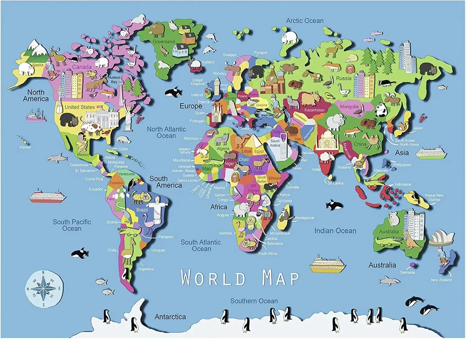 1000/500 Pieces World Map Characteristic Jigsaw Puzzles for Adults Home Decor Games Family Puzzles Educational Toys
1000/500 Pieces World Map Characteristic Jigsaw Puzzles for Adults Home Decor Games Family Puzzles Educational Toys