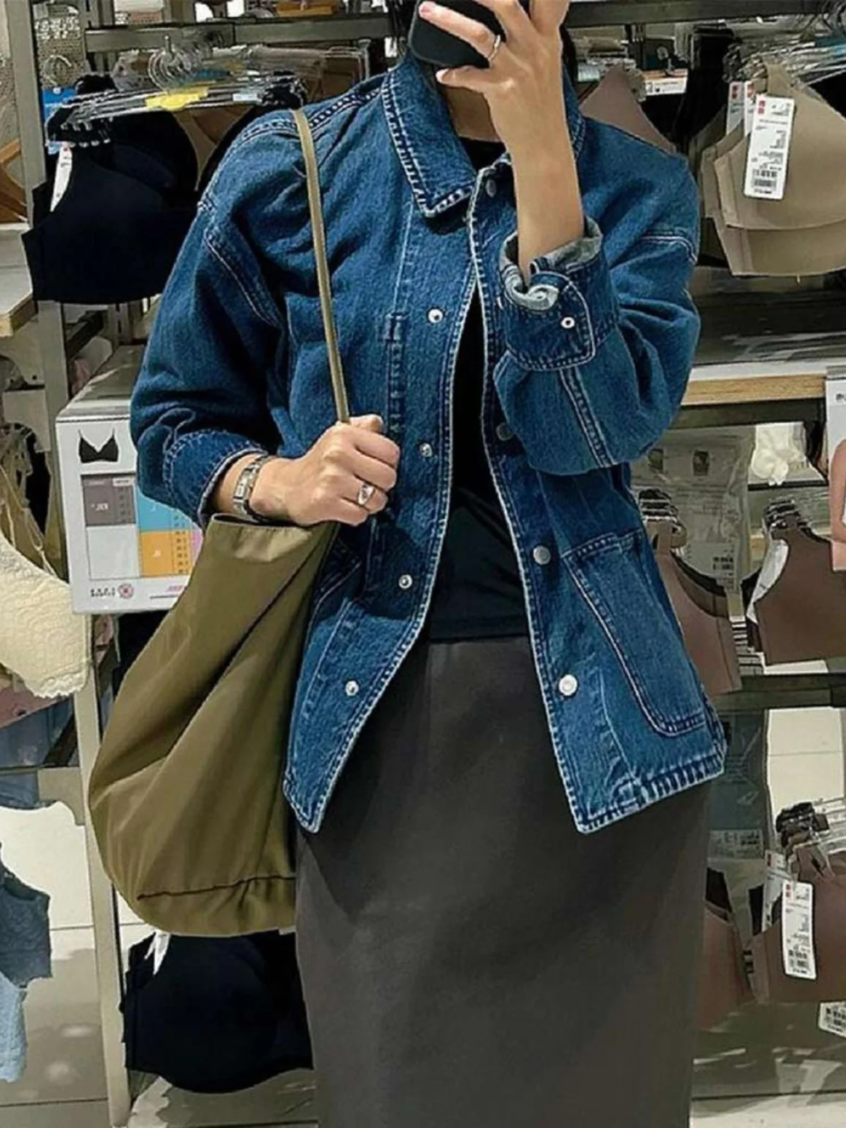 Retro Loose High Quali Denim Casual Jaet Waed Collar Women's Outerwear Autumn Winter New Arrival Versatile ort Coat
Retro Loose High Quali Denim Casual Jaet Waed Collar Women's Outerwear Autumn Winter New Arrival Versatile ort Coat