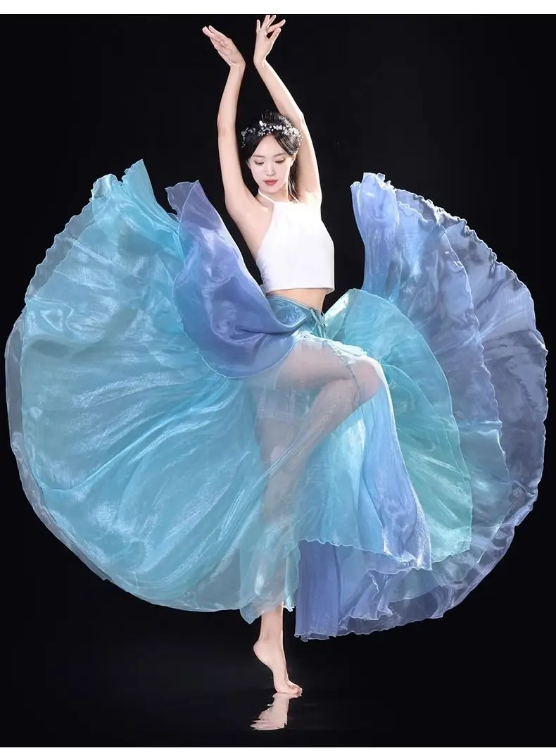 720 Degree Blue Color Women Classical Modern Dance Ballet Training Skirt Elegant Performance Swing Skirt
720 Degree Blue Color Women Classical Modern Dance Ballet Training Skirt Elegant Performance Swing Skirt