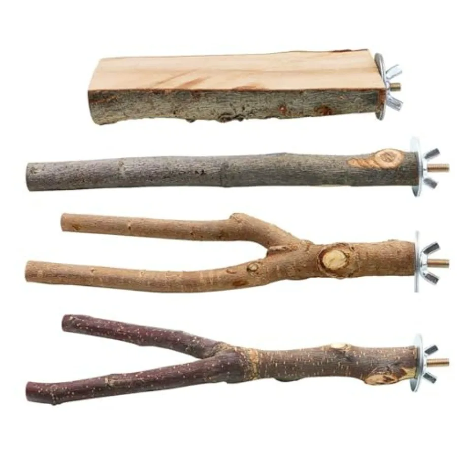 4 Pack Natural Wood Bird Perch Parrot Stand Branches Fork Toys, Pet Bird Cage Wooden Hanging Perch Platform Hammock Swing Toy f
4 Pack Natural Wood Bird Perch Parrot Stand Branches Fork Toys, Pet Bird Cage Wooden Hanging Perch Platform Hammock Swing Toy f