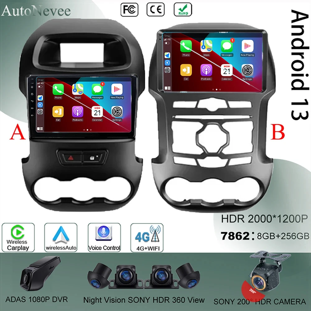 7862 Car DVD Android 13 For Ford Ranger 3 2011 - 2015 Auto Stereo GPS Bluetooth Radio Video Carplay Touch QLED Screen WIFI DSP
7862 Car DVD Android 13 For Ford Ranger 3 2011 - 2015 Auto Stereo GPS Bluetooth Radio Video Carplay Touch QLED Screen WIFI DSP