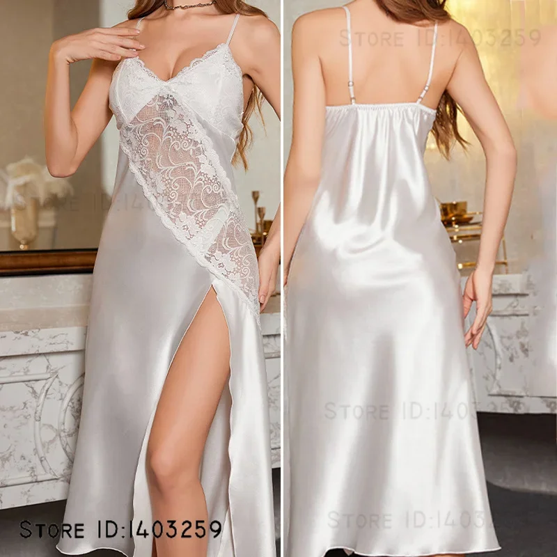 Female Long Suspender Nightgown Chemise Sleepwear Sexy Patchwork Lace Night Dress Lingerie Summer Home Dressing Gown Loungwear
Female Long Suspender Nightgown Chemise Sleepwear Sexy Patchwork Lace Night Dress Lingerie Summer Home Dressing Gown Loungwear