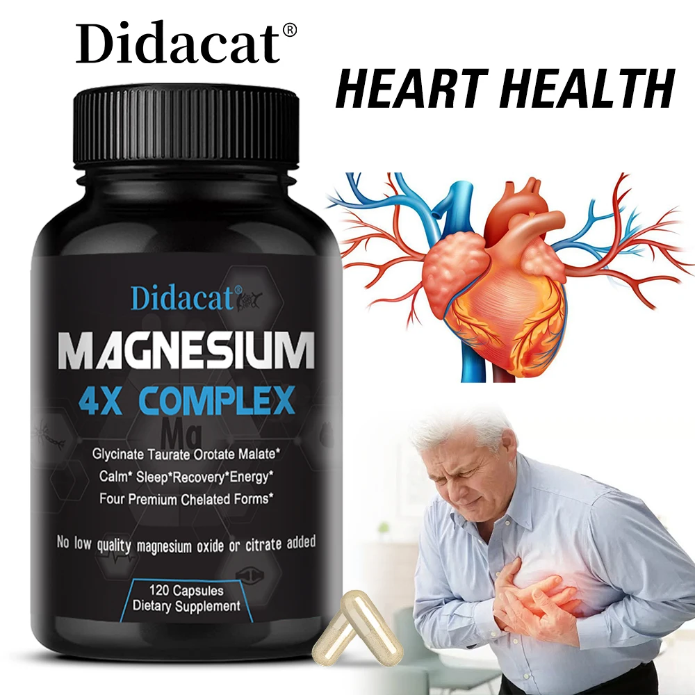 Magnesium Complex Capsules, Glycinate Taurine Malate Orotate, Support Muscle Bone, Relaxation, Stress Relief & Restful Sleep
Magnesium Complex Capsules, Glycinate Taurine Malate Orotate, Support Muscle Bone, Relaxation, Stress Relief & Restful Sleep