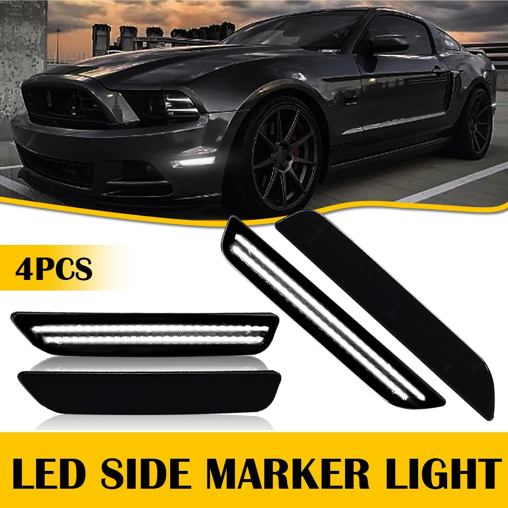 AUXITO 4 шт. светодиодные боковые габаритные фонари для Ford Mustang 2010-2014 гг., дымчатые линзы, передние и задние белые автомобильные лампы на крыле, водонепроницаемые, 12 В, авто
AUXITO 4 шт. светодиодные боковые габаритные фонари для Ford Mustang 2010-2014 гг., дымчатые линзы, передние и задние белые автомобильные лампы на крыле, водонепроницаемые, 12 В, авто