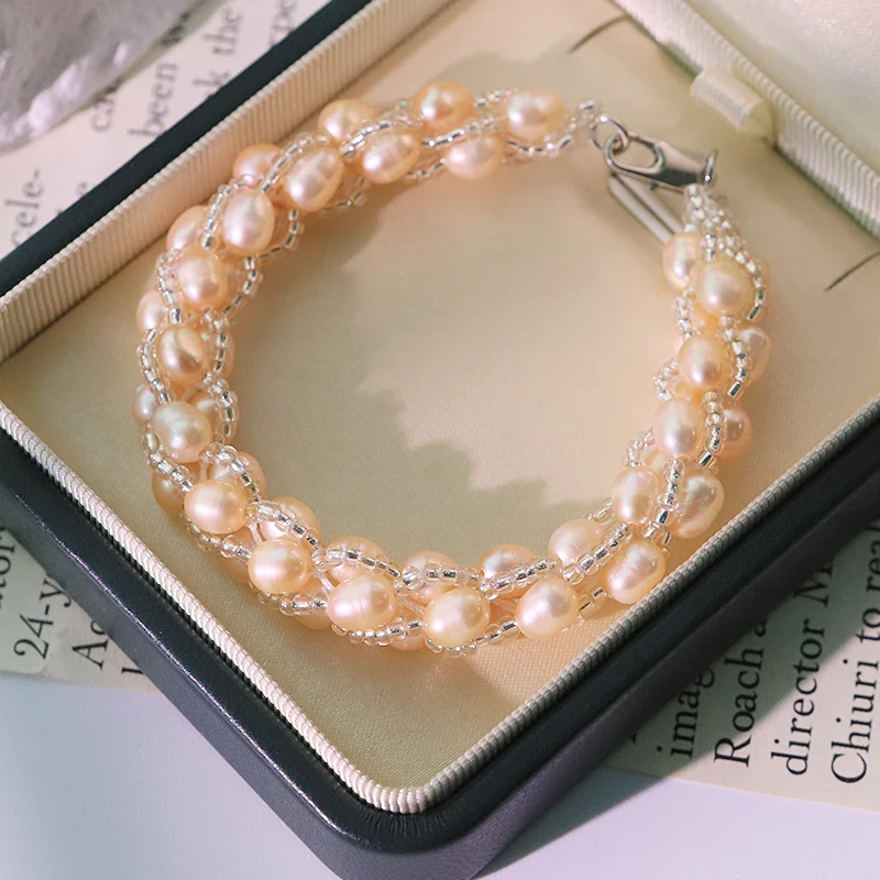 Розовый браслет из натурального пресноводного жемчуга с тремя кругами, роскошный дизайн, браслет высокого качества, свадебные женские украшения GB0204B
Розовый браслет из натурального пресноводного жемчуга с тремя кругами, роскошный дизайн, браслет высокого качества, свадебные женские украшения GB0204B