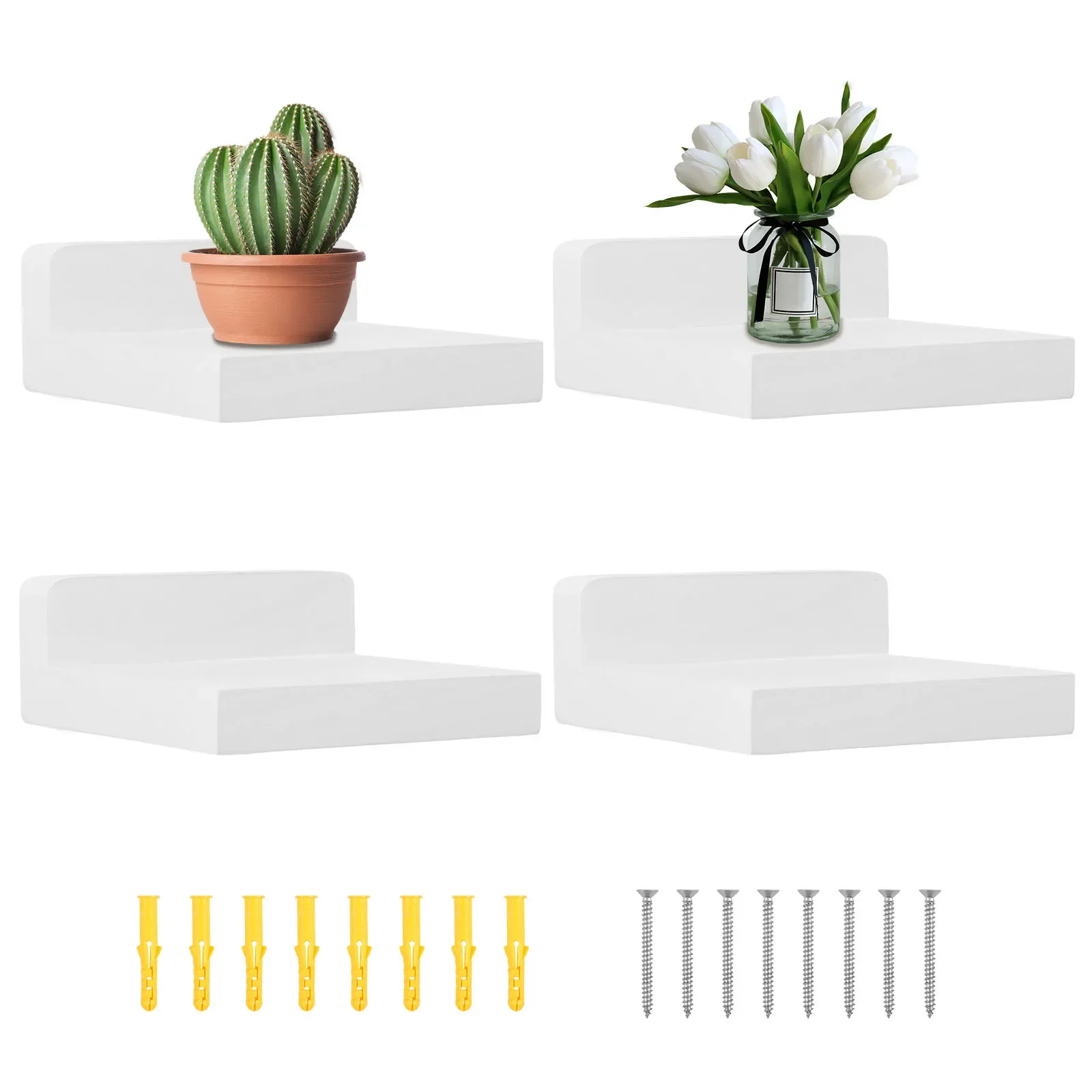 4Pcs Wood Floating Shelves Small Wall Shelves Wall Mounted Modern Floating Shelves Set for Bedroom Living Room Bathroom Decor 
4Pcs Wood Floating Shelves Small Wall Shelves Wall Mounted Modern Floating Shelves Set for Bedroom Living Room Bathroom Decor