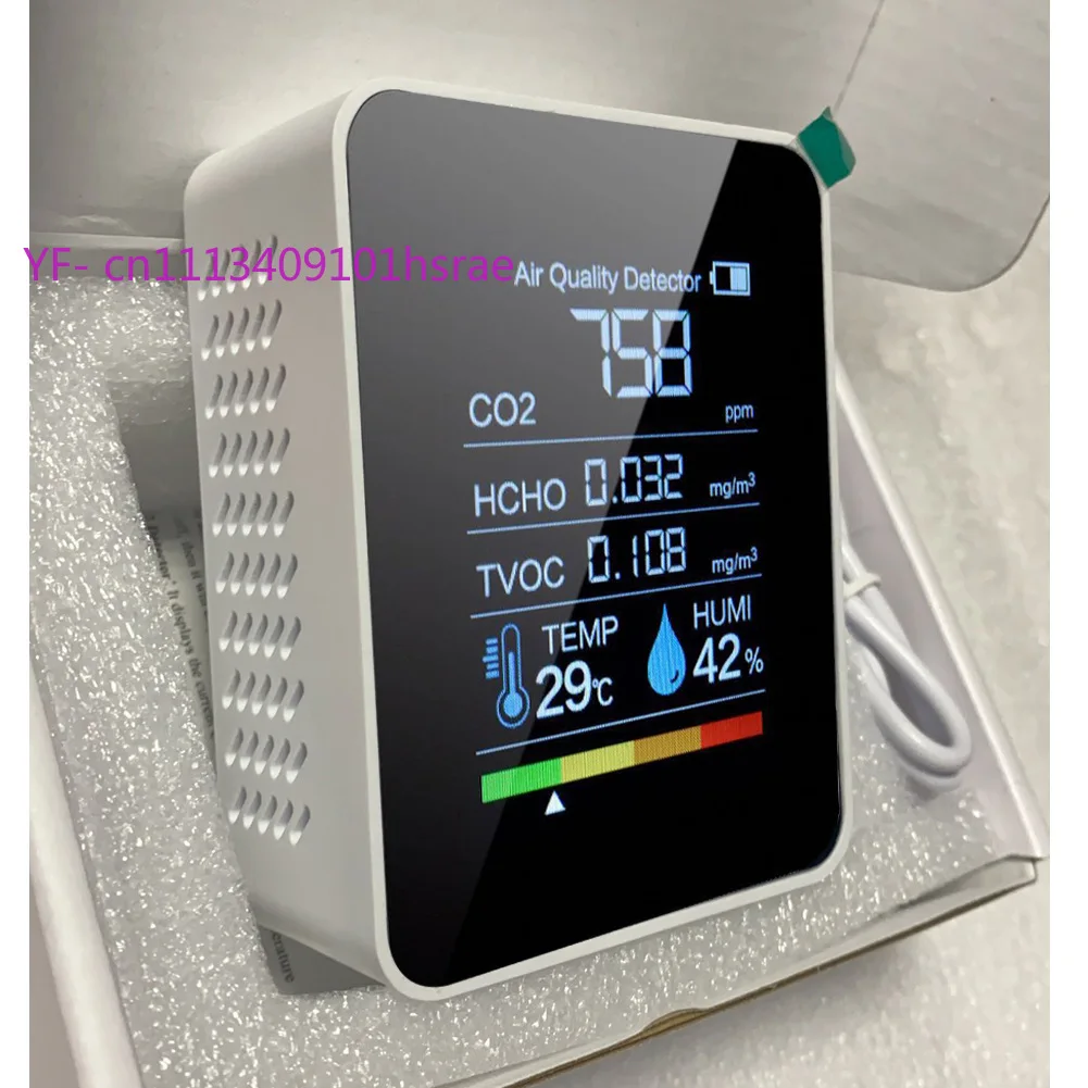5-in-1 Portable Air Quality Detector CO2 Formaldehyde TVOC PM2.5 Temperature Humidity Tester
5-in-1 Portable Air Quality Detector CO2 Formaldehyde TVOC PM2.5 Temperature Humidity Tester