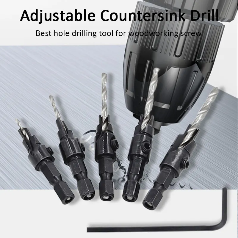 Woodworking Hexagonal Shank Countersunk Head Drill Bit 5piece Drilling Chamfer Hole Opener Set Integrated Hexagonal Shank Tool
Woodworking Hexagonal Shank Countersunk Head Drill Bit 5piece Drilling Chamfer Hole Opener Set Integrated Hexagonal Shank Tool