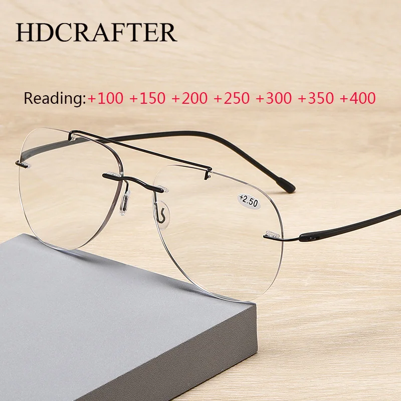 HDCRAFTER мультифокальные очки для чтения без оправы, фотохромные прогрессивные солнцезащитные очки с защитой от синего света из титанового сплава от +100 до +400
HDCRAFTER мультифокальные очки для чтения без оправы, фотохромные прогрессивные солнцезащитные очки с защитой от синего света из титанового сплава от +100 до +400