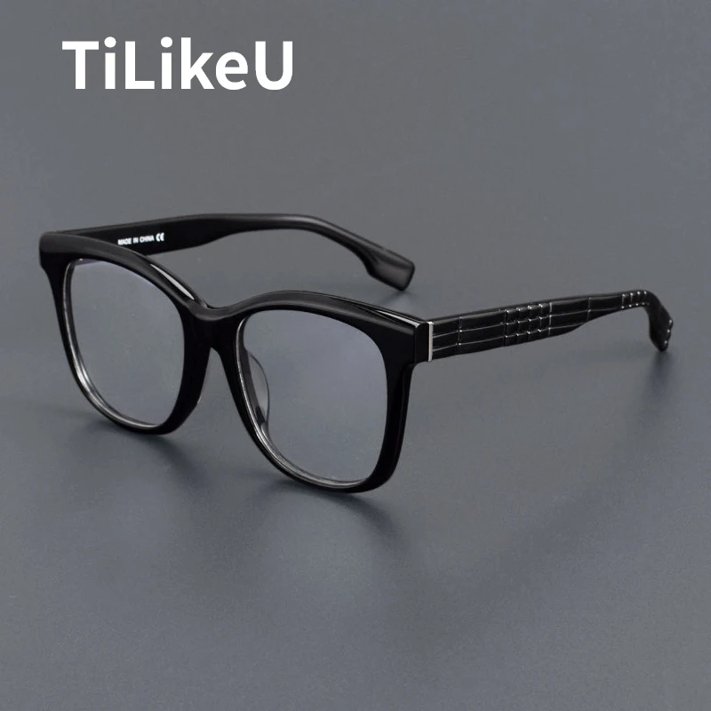 2025 Luxury Retro Acetate Large Frame Women Eyeglasses Fashion Plaid Temple Optical Prescription Glasses Square Eyeglasses Frame
2025 Luxury Retro Acetate Large Frame Women Eyeglasses Fashion Plaid Temple Optical Prescription Glasses Square Eyeglasses Frame