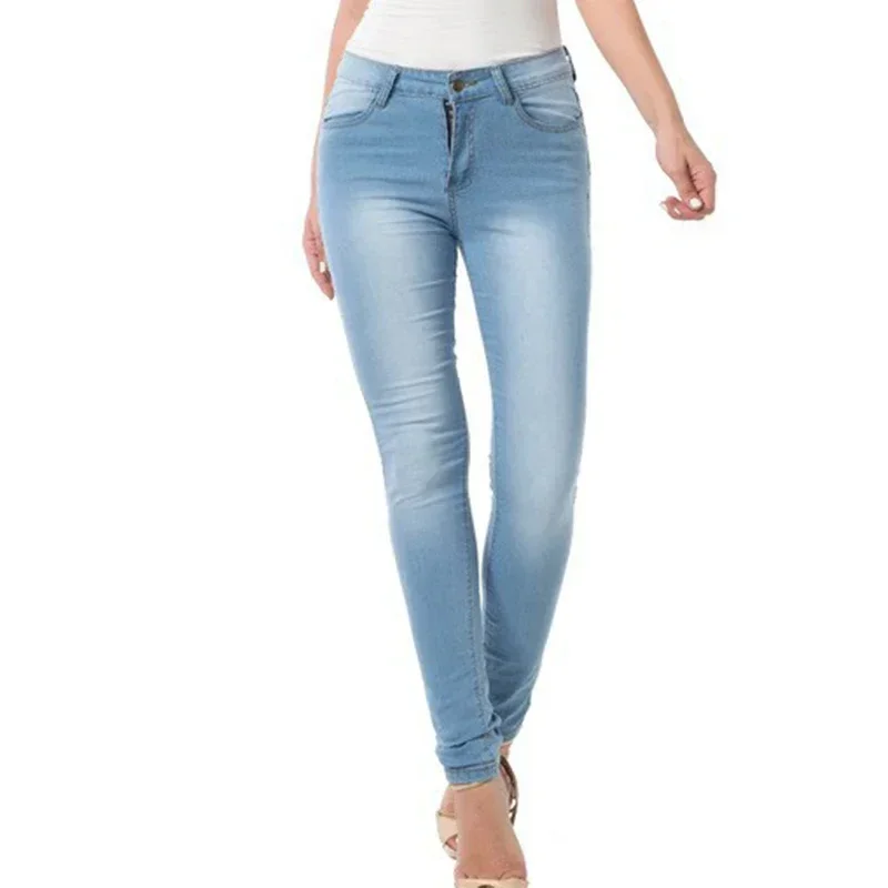 Autumn and Winter Women's Clothing Slim Fit Blue Jeans Stretch Denim Women's High Waisted Light Colored Washed Denim Jeans
Autumn and Winter Women's Clothing Slim Fit Blue Jeans Stretch Denim Women's High Waisted Light Colored Washed Denim Jeans