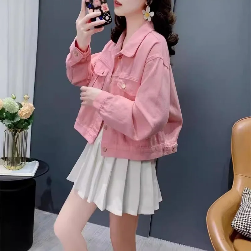 Spring and Autumn New Women's Pink Short Denim Jacket Girl Loose Foreign Casual Hong Kong Flavor Retro Jacket Top Women's Jacket
Spring and Autumn New Women's Pink Short Denim Jacket Girl Loose Foreign Casual Hong Kong Flavor Retro Jacket Top Women's Jacket