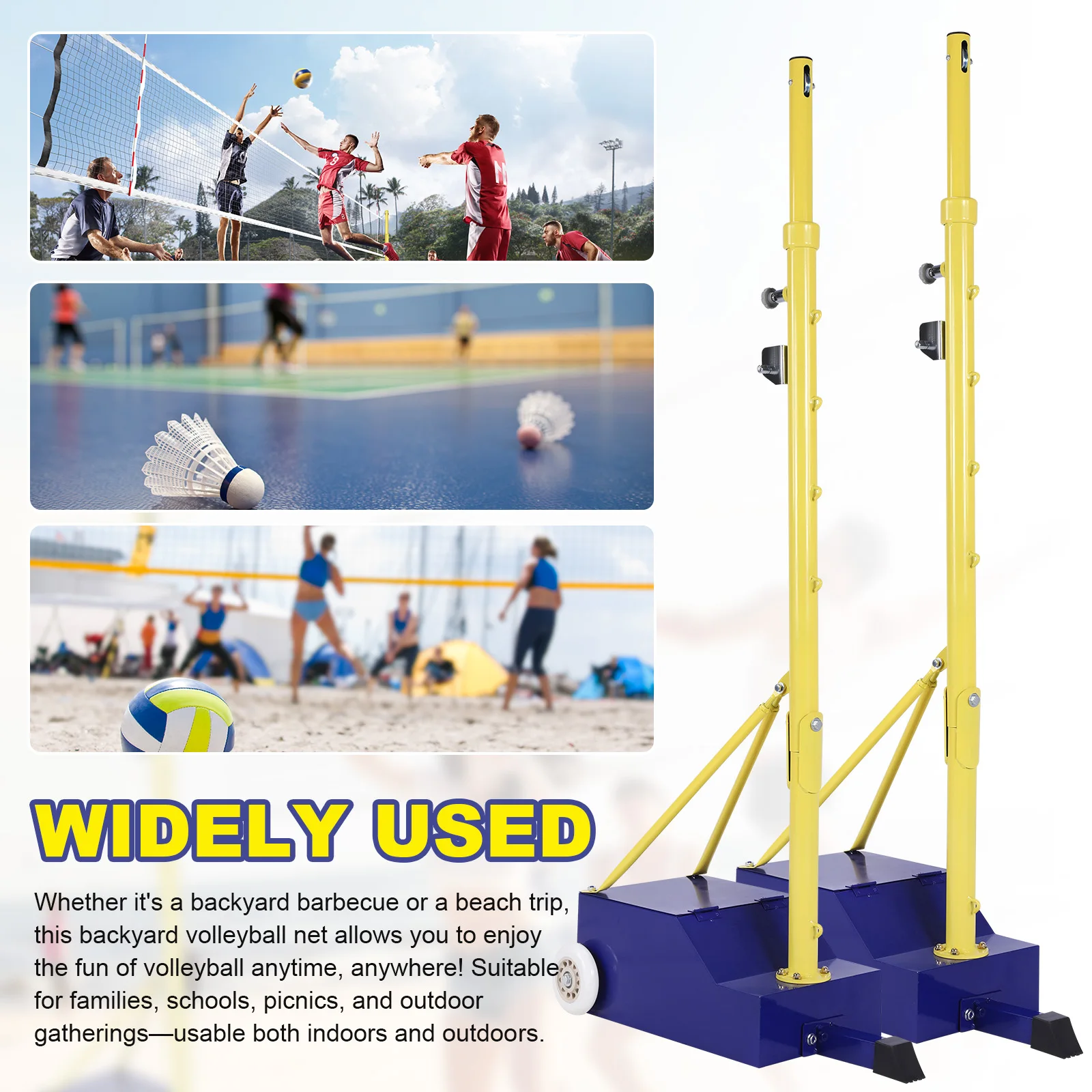 Volleyball Poles Professional Volleyball Net with Wheels & Nets 2 Height Adjustable Settings Suitable For Backyards
Volleyball Poles Professional Volleyball Net with Wheels & Nets 2 Height Adjustable Settings Suitable For Backyards