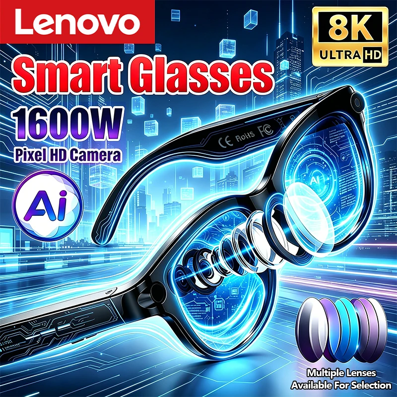Lenovo 2026 New 8K HD AI Smart Glasses 1600MP Dual Camera Photo AI Translation Bluetooth Calling Music Play Smart Sunglasses
Lenovo 2026 New 8K HD AI Smart Glasses 1600MP Dual Camera Photo AI Translation Bluetooth Calling Music Play Smart Sunglasses