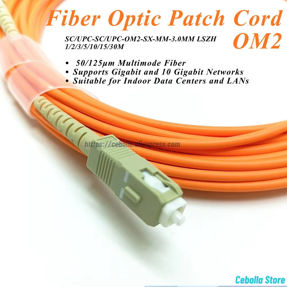 Fiber Optic Patch Cord OM2 Orange SC/UPC-SC/UPC 1G Multimode Simplex 3.0MM SC-SC UPC fiber optic jumper
Fiber Optic Patch Cord OM2 Orange SC/UPC-SC/UPC 1G Multimode Simplex 3.0MM SC-SC UPC fiber optic jumper