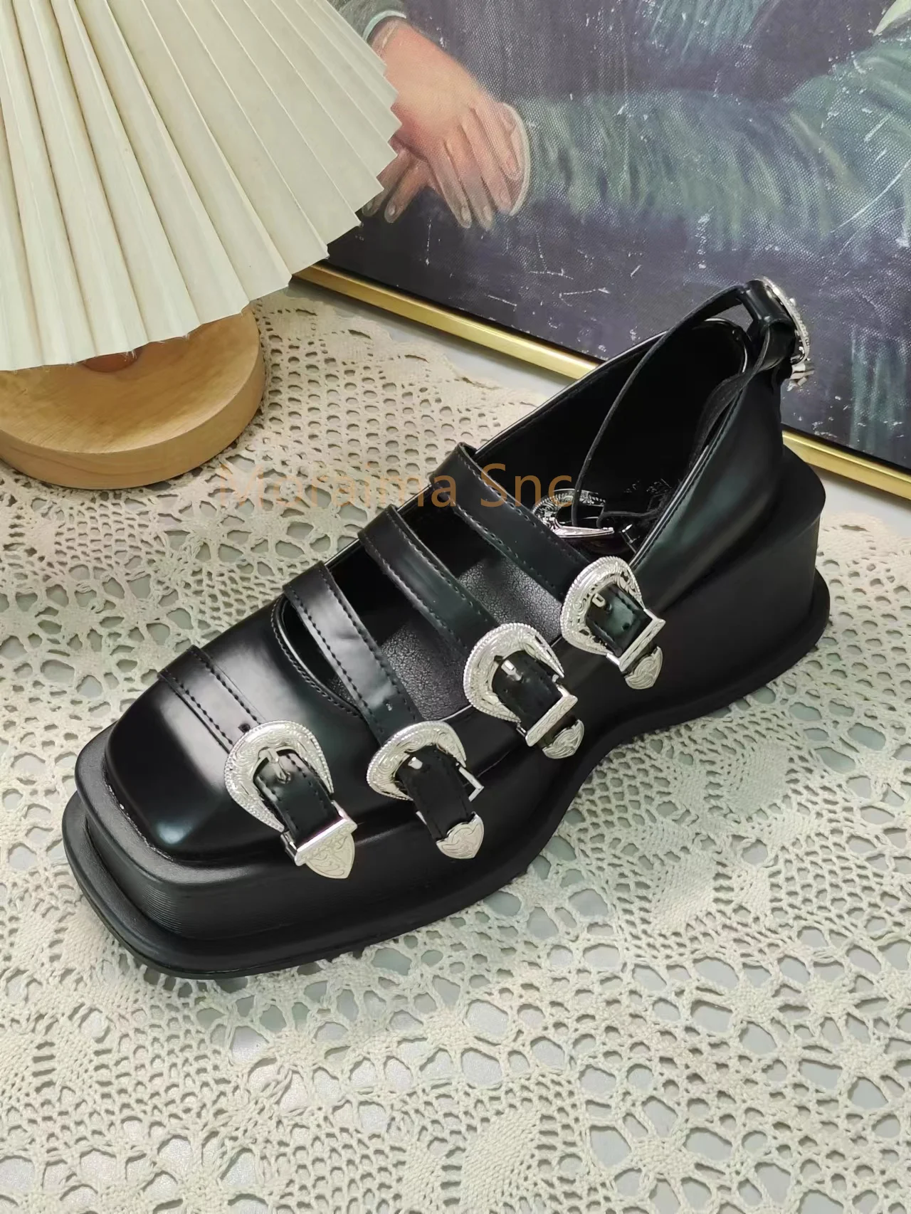 Belt Buckle Black Leather Shoes for Women Sandals Pumps Mary Jane British Style Thick Bottome Heightening Single Shoes 2023
Belt Buckle Black Leather Shoes for Women Sandals Pumps Mary Jane British Style Thick Bottome Heightening Single Shoes 2023
