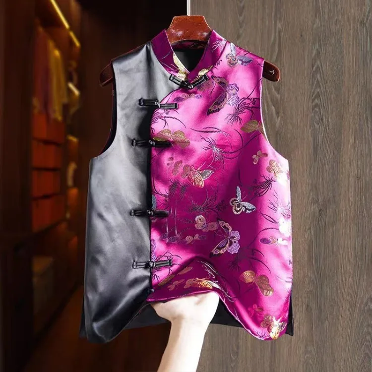 New Chinese Style Rose Red Print Vest for Women Vintage O-neck Single Breasted Tank Top 2025 Summer New Sleeveless Tops Mujer
New Chinese Style Rose Red Print Vest for Women Vintage O-neck Single Breasted Tank Top 2025 Summer New Sleeveless Tops Mujer