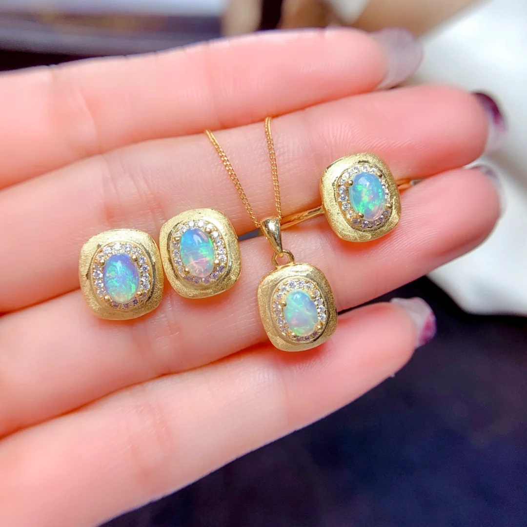 Designer Design Natural Opal Set S925 Pure Silver Setting Polished Stone Solid Inlay Noble High Female Fashion Accessories
Designer Design Natural Opal Set S925 Pure Silver Setting Polished Stone Solid Inlay Noble High Female Fashion Accessories