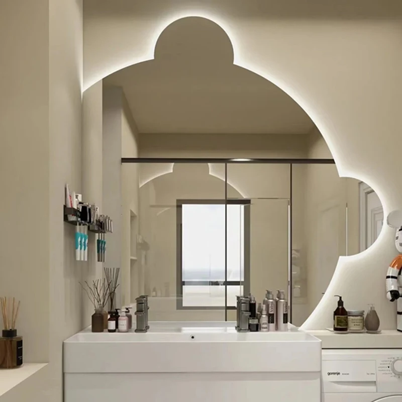 Washroom Smart Mirror Irregular Wall Mounted Led Glam Aesthetic Bathroom Mirror Odd Shape Cleaning Espejo Inteligente Furniture
Washroom Smart Mirror Irregular Wall Mounted Led Glam Aesthetic Bathroom Mirror Odd Shape Cleaning Espejo Inteligente Furniture