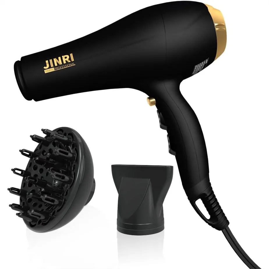 2000W Hair Dryer with Negative Ion & Infrared, 3 Heat 2 Speed, Detachable Air Intake, Concentrator and Diffuser, Hanging Strap
2000W Hair Dryer with Negative Ion & Infrared, 3 Heat 2 Speed, Detachable Air Intake, Concentrator and Diffuser, Hanging Strap