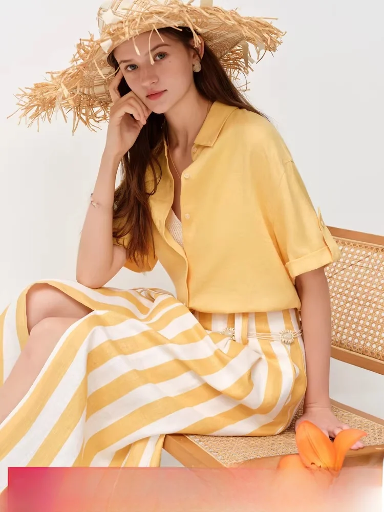 l Linen Casual irt Women's Summer New Vaion Outerwear Loose Fit Breathable Comfortable ort Sve Casual Sle
l Linen Casual irt Women's Summer New Vaion Outerwear Loose Fit Breathable Comfortable ort Sve Casual Sle