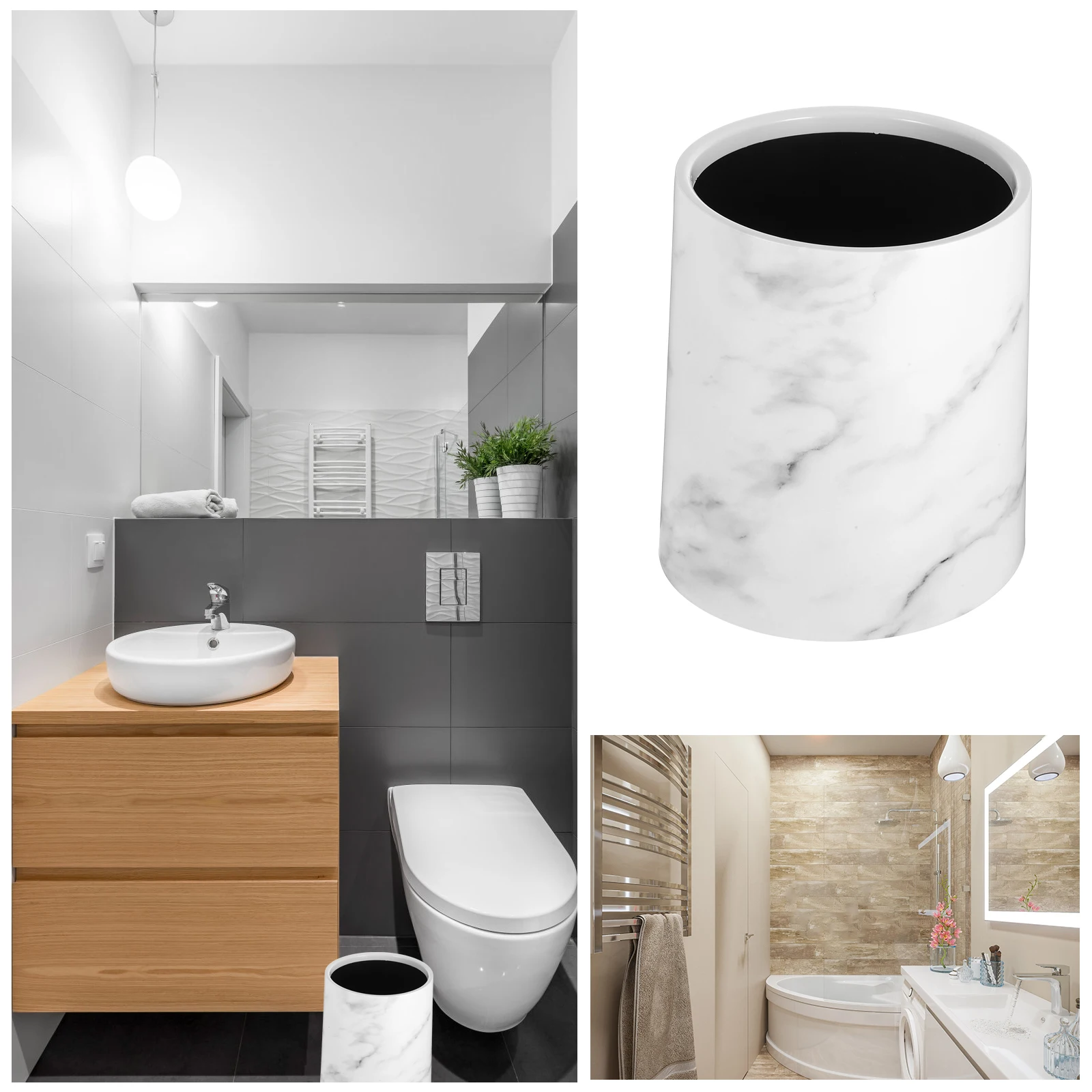 Marbled Trash Can Waste Container Bin Plastic Garbage Bathroom Wastebasket Round Can Home Kitchen Bedroom Living Office Decor 
Marbled Trash Can Waste Container Bin Plastic Garbage Bathroom Wastebasket Round Can Home Kitchen Bedroom Living Office Decor