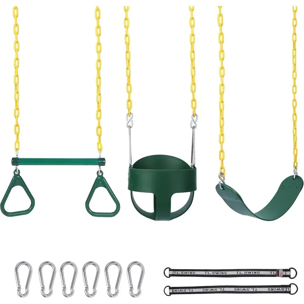 Outdoor Combo Swing Set with Rings, Belt Seat, Bucket Seat, and Rope Swing for Kids
Outdoor Combo Swing Set with Rings, Belt Seat, Bucket Seat, and Rope Swing for Kids