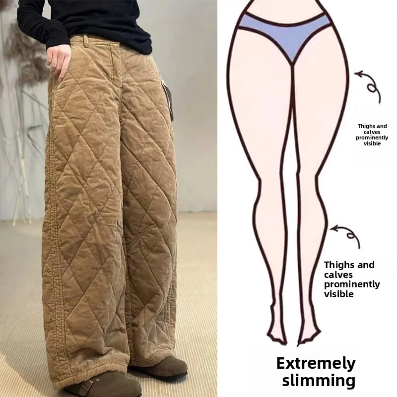 Khaki Thickened Winter Cotton Pants Women's High Waist Straight Leg Wide Leg Pants plus Size Casual Comfortable Warm Trousers
Khaki Thickened Winter Cotton Pants Women's High Waist Straight Leg Wide Leg Pants plus Size Casual Comfortable Warm Trousers