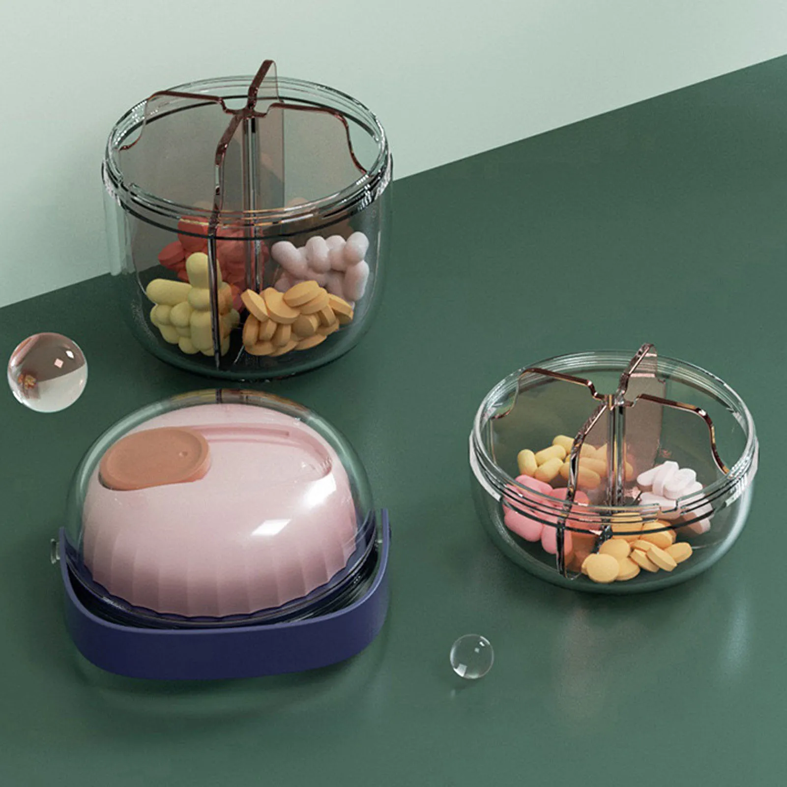 Rotating Medicine Dispenser, Portable Medicine Tablets Box PC Rotating Vitamins Dispenser Organizer for Outdoor Travel Working
Rotating Medicine Dispenser, Portable Medicine Tablets Box PC Rotating Vitamins Dispenser Organizer for Outdoor Travel Working