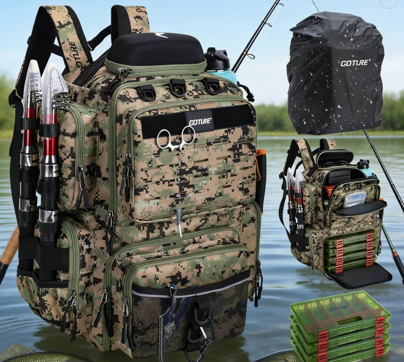 Goture Fishing Tactical Tackle Bag 900D Water-resistant Lightweight Backpack Storge Fishing Gear and Equipment,Gift for Men
Goture Fishing Tactical Tackle Bag 900D Water-resistant Lightweight Backpack Storge Fishing Gear and Equipment,Gift for Men