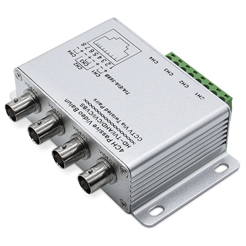 AT21-3X 4CH Passive Video Balun For TVI CVI AHD Cameras CCTV Via Twisted Pairs UTP Video Balun 4CH Transceiver
AT21-3X 4CH Passive Video Balun For TVI CVI AHD Cameras CCTV Via Twisted Pairs UTP Video Balun 4CH Transceiver