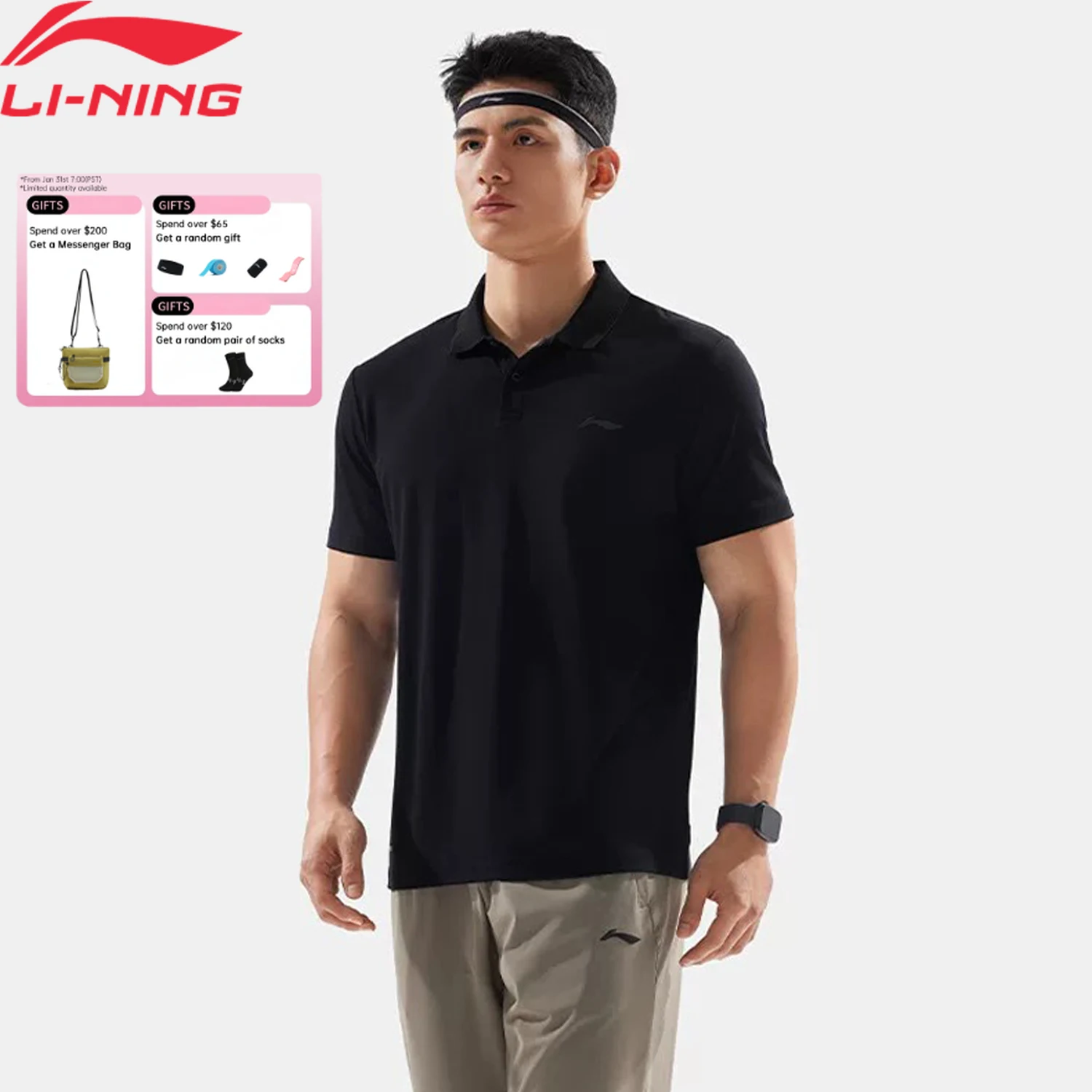 Li-Ning Men's Training Polo T-shirt AT DRY FREEZE Regular Fit Comfortable Breathable LiNing Sports Short Sleeve Tee Tops APLV037
Li-Ning Men's Training Polo T-shirt AT DRY FREEZE Regular Fit Comfortable Breathable LiNing Sports Short Sleeve Tee Tops APLV037
