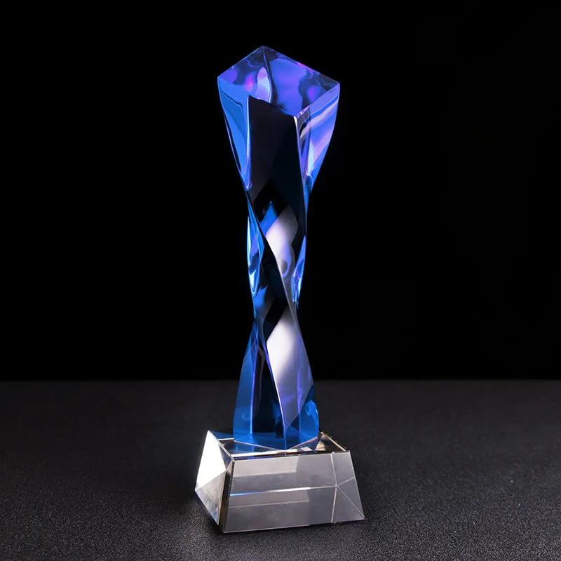 Twisted Column Crystal Trophy Blue Geometric Art Sculpture Ornament Desktop Display Statue Decoration Crafts Figurines Gifts
Twisted Column Crystal Trophy Blue Geometric Art Sculpture Ornament Desktop Display Statue Decoration Crafts Figurines Gifts