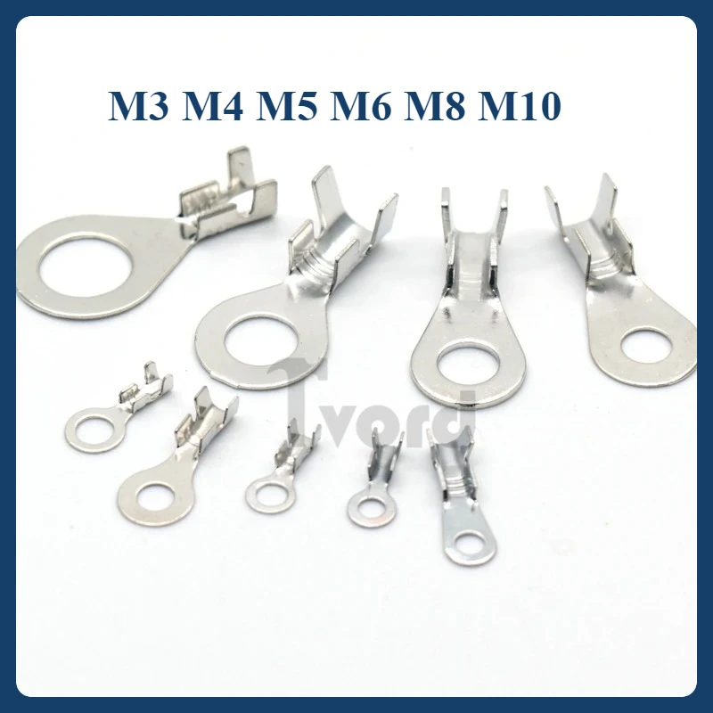 100PCS/lot M3 M4 M5 M6 M8 M10 Electrical Wire Connectors Lugs Ring Lugs Eyes Crimp Terminals Non-insulated Naked Connector
100PCS/lot M3 M4 M5 M6 M8 M10 Electrical Wire Connectors Lugs Ring Lugs Eyes Crimp Terminals Non-insulated Naked Connector