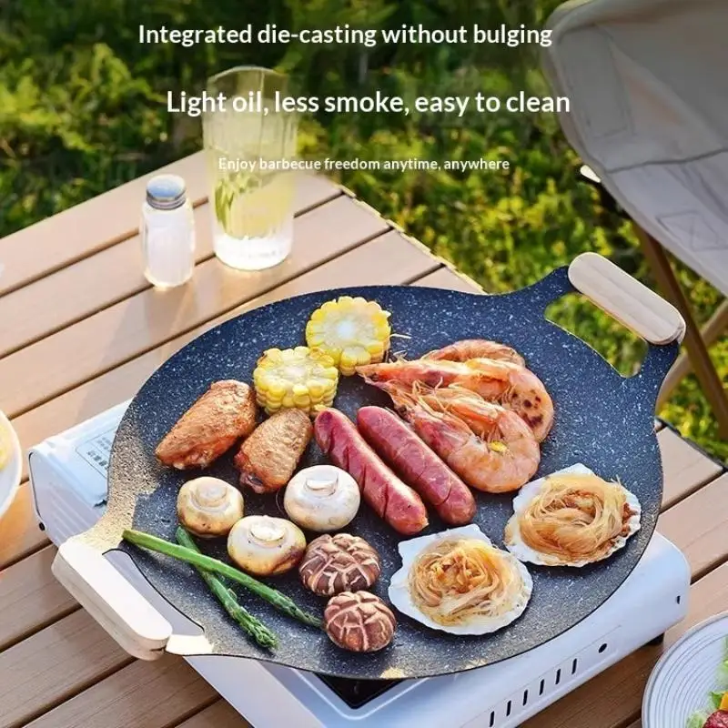 Семейная сковорода-гриль для барбекю, корейская круглая сковорода с антипригарным покрытием для приготовления пищи в помещении и на открытом воздухе, идеально подходит для гриля, жарки и блинов
Семейная сковорода-гриль для барбекю, корейская круглая сковорода с антипригарным покрытием для приготовления пищи в помещении и на открытом воздухе, идеально подходит для гриля, жарки и блинов